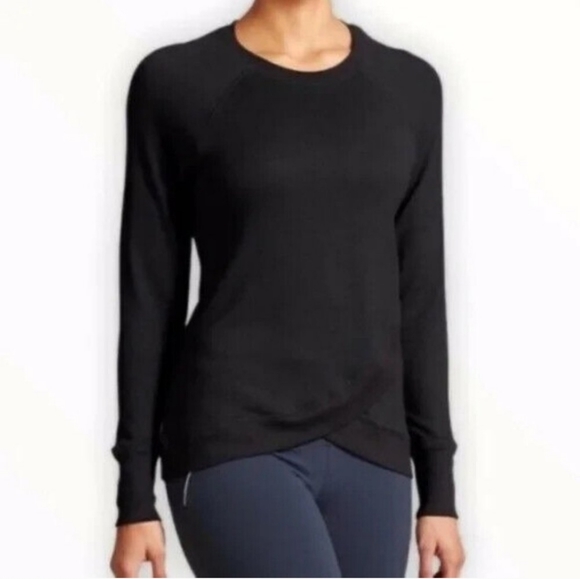 Athleta criss Cross Hem Pullover Sweater Top Size Large-Petite - Picture 1 of 9